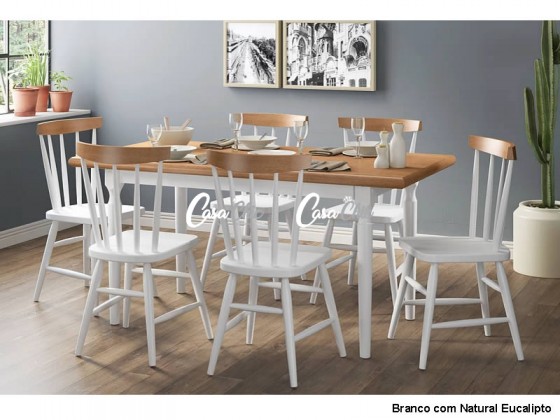 Conjunto Mesa de Jantar Livramento com 06 Cadeiras 1.60 x 0.80 Retangular